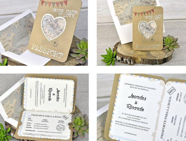 Invitación pasaporte de boda 39315
