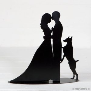 Figura pastel metálica perro 2879