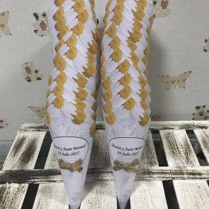 Cono boda margaritas blancas