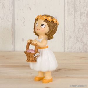 Figura pastel niña cesta pétalos Y66.2