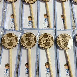 Lápiz madera personalizado con nombre en pelota de fútbol