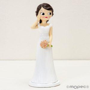 Figura para pastel novia con mano en la mejilla Y303