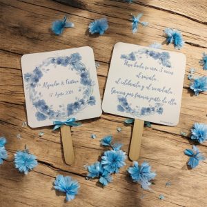 Pai pai boda corona flores azules