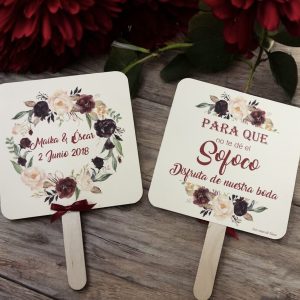 Pai pai boda corona flores granates