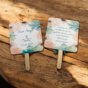 Pai pai boda flores acuarela beige y verde