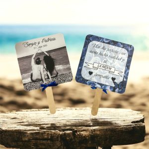 Pai pai boda flores azul eléctrico (foto opcional)