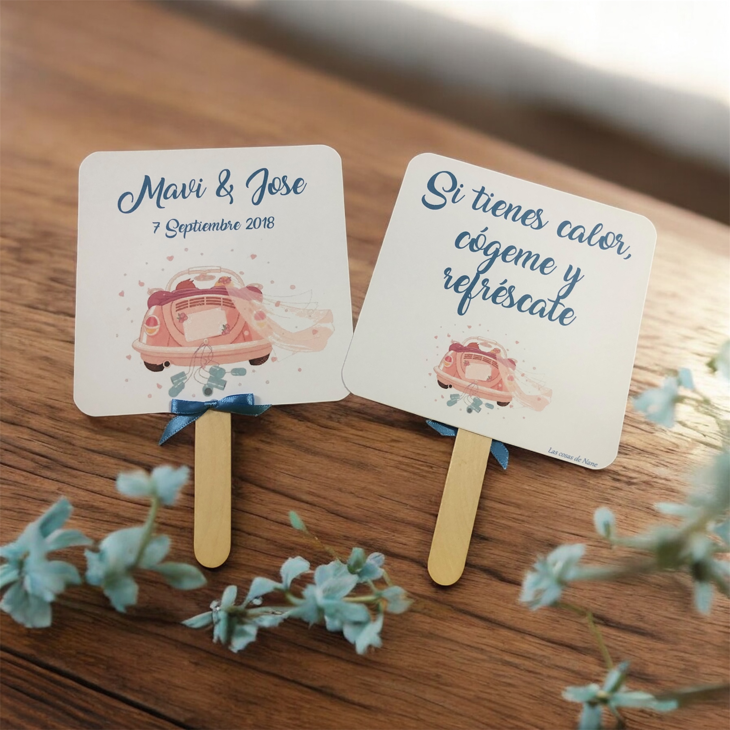 Pai pai boda coche novios rosa - Imagen 2