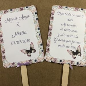Pai pai boda flores pequeñas lila con mariposas (opcionales)