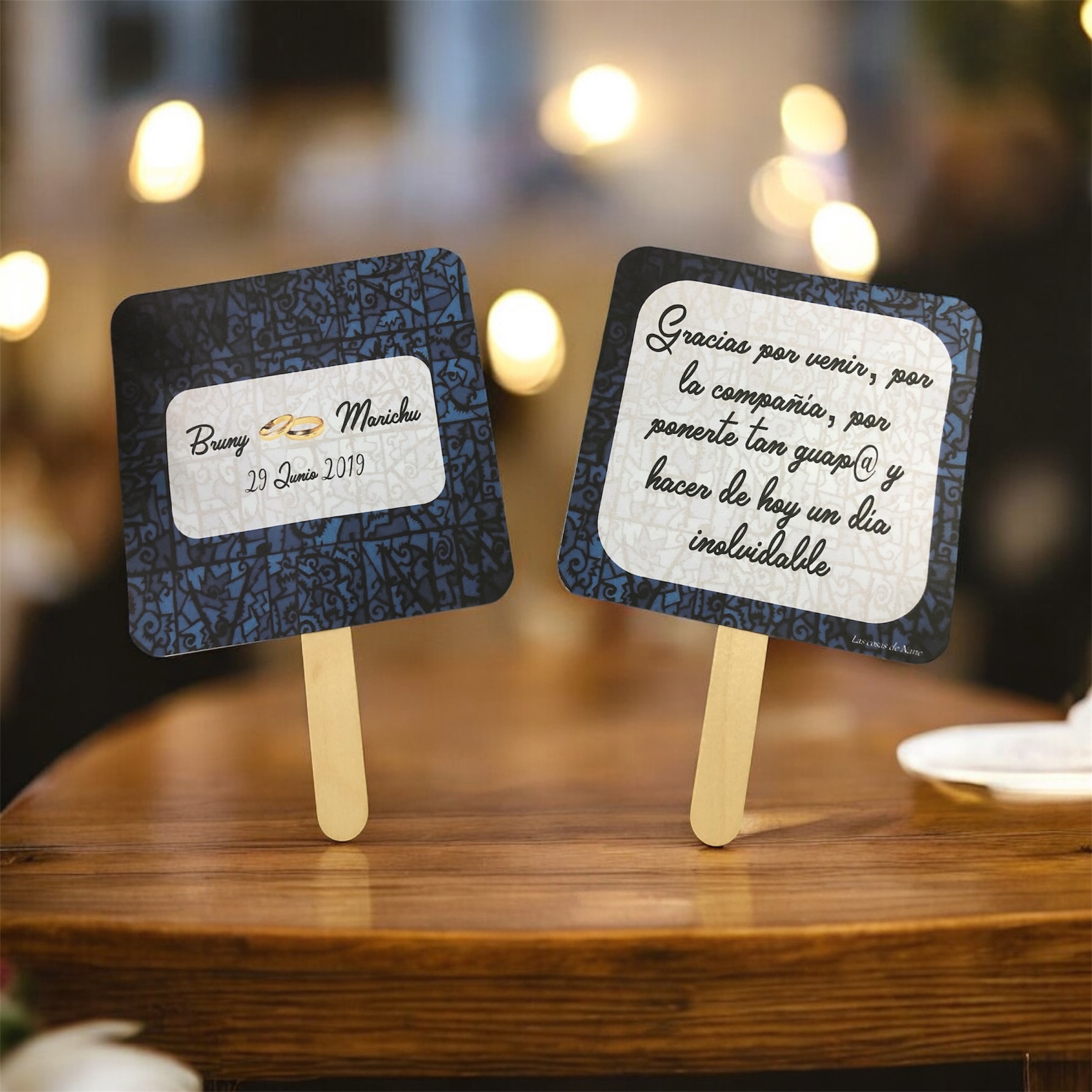 Pai pai boda fondo azul oscuro