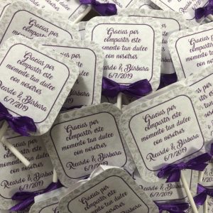 Piruleta de agradecimiento fondo gris