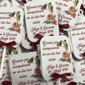 Piruleta de agradecimiento fondo pájaros