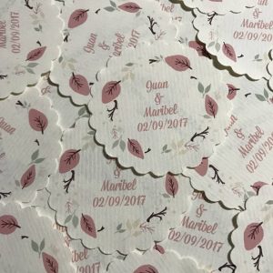 Tarjetas detalles fondo corona hojas coral