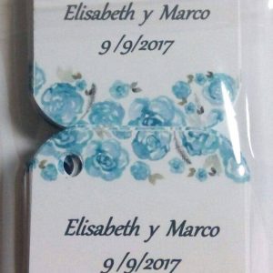 Tarjeta para detalles rosas acuarela azul