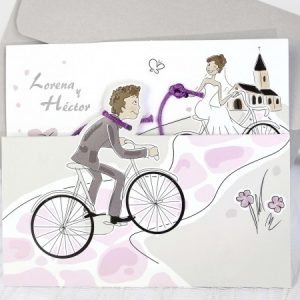 Invitación de boda bicicleta 39220