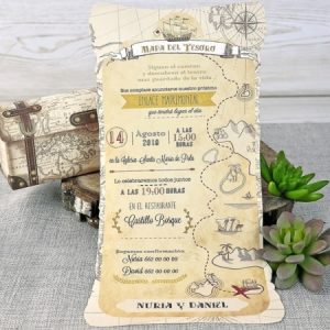 Invitación de boda mapa del tesoro 39308