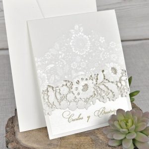 Invitación de boda corte láser 39321