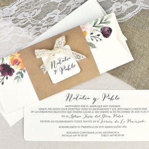 Invitación de boda detalles con acuarelas 39637
