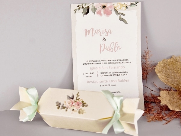 Invitación de boda "caramelo vintage" 39726 - Imagen 2