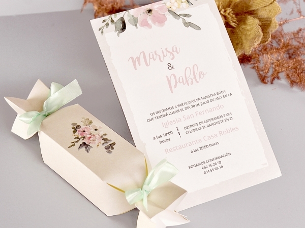 Invitación de boda "caramelo vintage" 39726