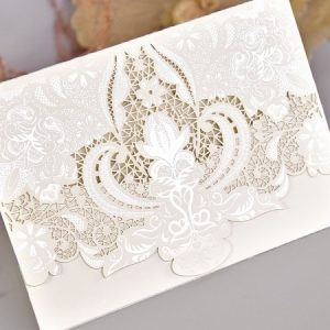 Invitación de boda crema láser 39750