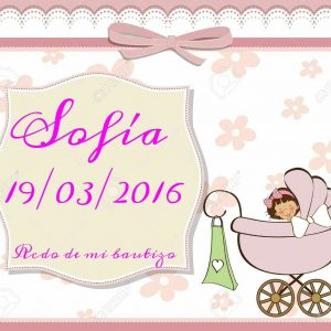 Tarjeta para detalles carrito bebe rosa con lazo