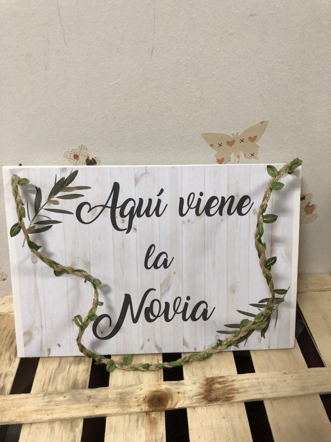 Cartel «Aquí viene la novia» olivo – Las Cosas de Nane