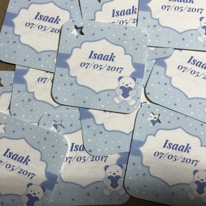 Tarjeta para detalles fondo azul osito