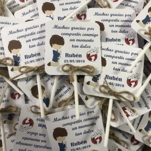 Piruleta de agradecimiento niño comunión cazafantasmas