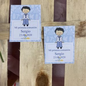 Tarjeta detalles niño comunión fondo cáliz