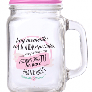 JARRA CRISTAL CON CAÑA Y CAJA DE CARTÓN "MOMENTOS ESPECIALES"