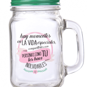 JARRA CRISTAL CON CAÑA Y CAJA DE CARTÓN "MOMENTOS ESPECIALES"