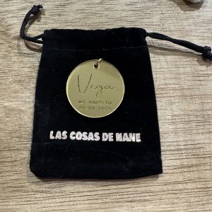 Medalla ramo o vela bautizo metacrilato dorado