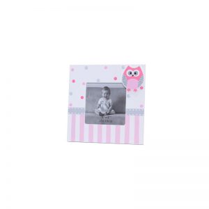 Portafotos cuadrado con motivos buhos rosa 6597