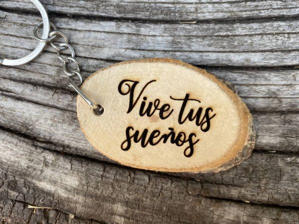 Marcasitios llavero madera con frase