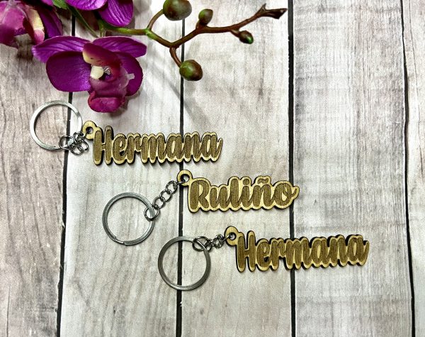 Llavero de madera nombre