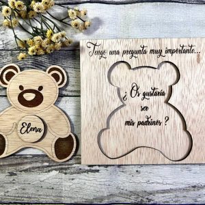 Puzzle oso para madrina, padrino o padrinos