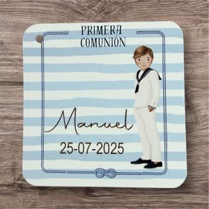 Tarjeta detalles azul niño marinero