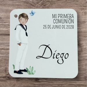 Tarjeta detalles niño traje marinero
